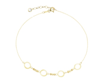 Złota bransoletka z cyrkonią - koła