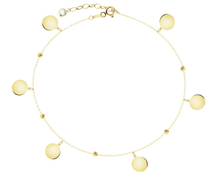 Złota bransoletka z cyrkonią - koła