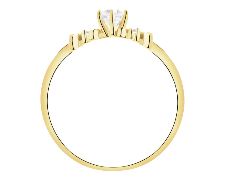 Złoty pierścionek z cyrkoniami