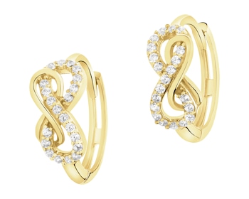 Złote kolczyki z cyrkoniami - koła