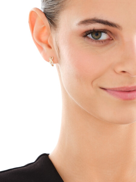 Zlaté náušnice se zirkony - kroužky