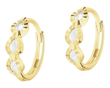 Złote kolczyki z cyrkoniami - koła