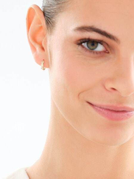 Złote kolczyki z cyrkoniami - koła