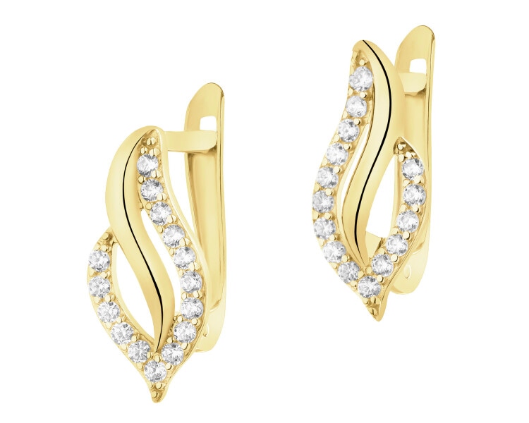 Złote kolczyki z cyrkoniami