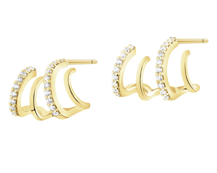 Złote kolczyki z cyrkoniami