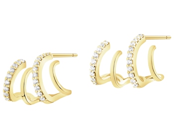 Złote kolczyki z cyrkoniami