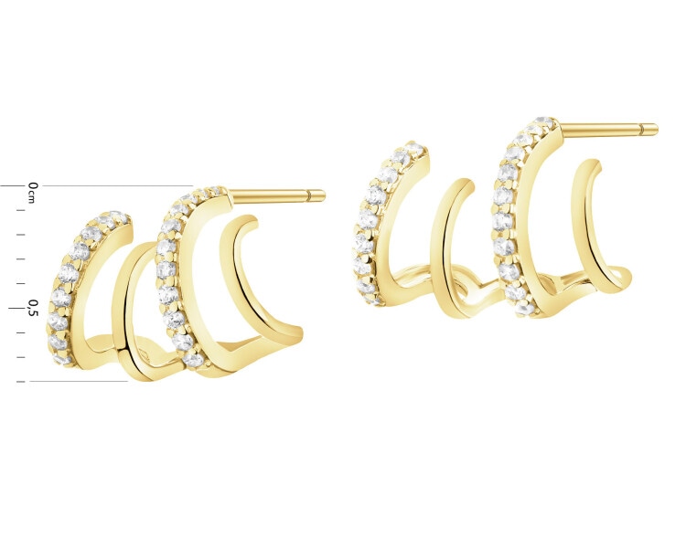 8 K Yellow Gold Earrings with Cubic Zirconia