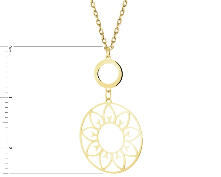 9 K Yellow Gold Necklace with Cubic Zirconia