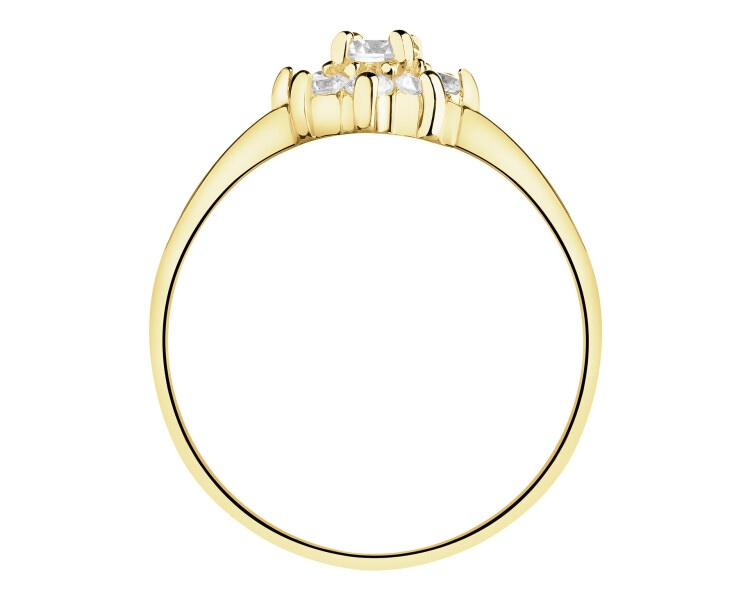 Złoty pierścionek z cyrkoniami