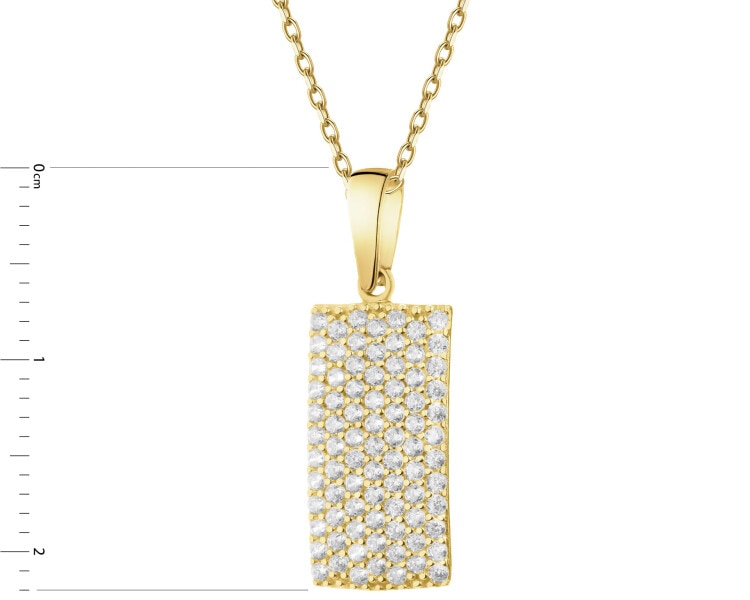 8 K Yellow Gold Pendant with Cubic Zirconia
