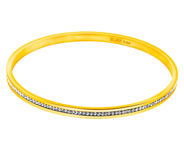 Bransoletka ze stali szlachetnej z kryształami