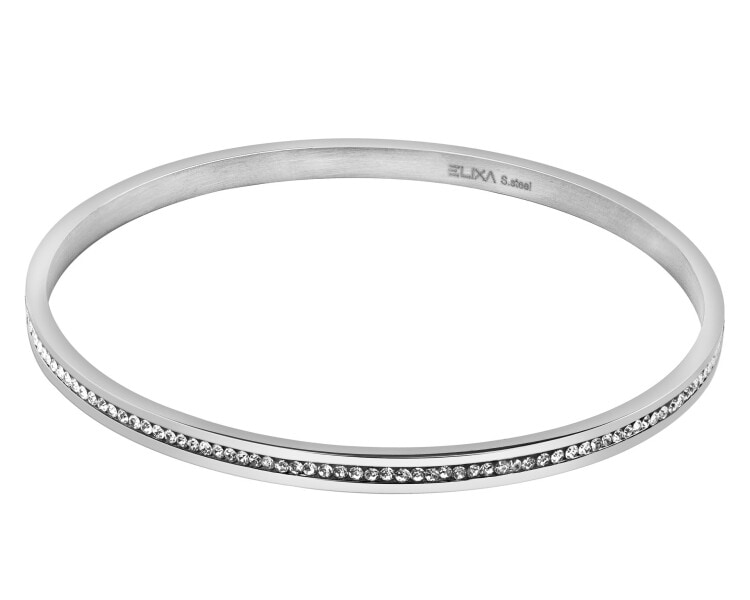 Bransoletka ze stali szlachetnej z kryształami