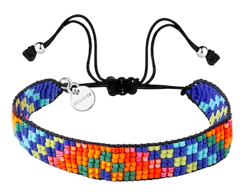 Bransoletka z elementami z mosiądzu pozłacanego i szklanymi koralikami