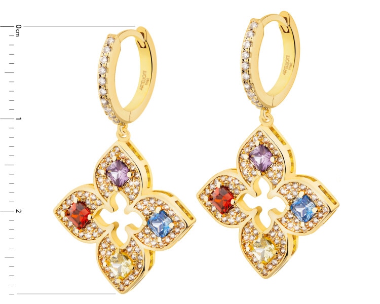 Pozlacené náušnice z mosazi se zirkony