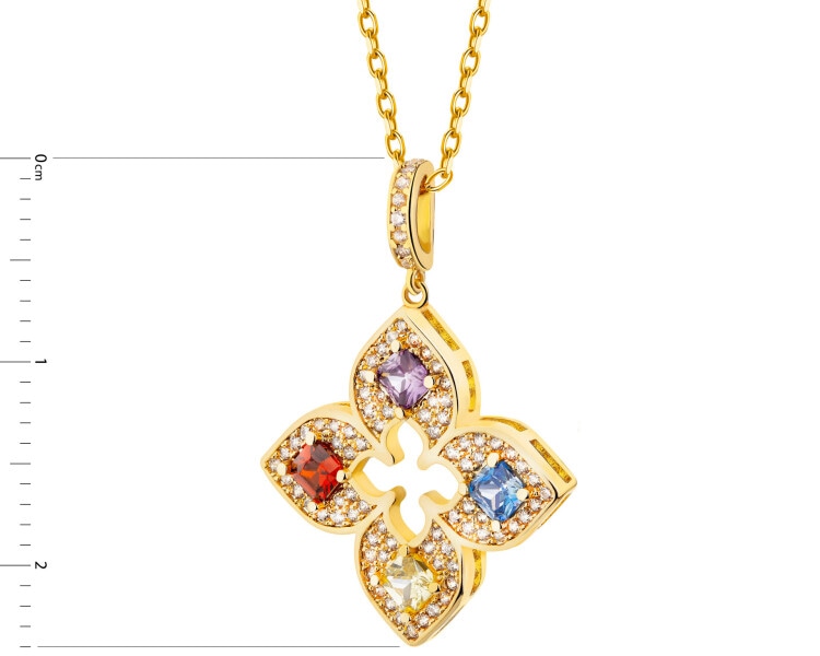 Pozlacený náhrdelník z mosazi se zirkony