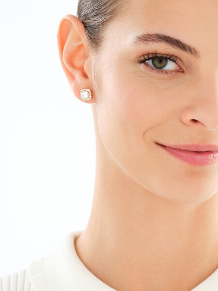 Kolczyki z mosiądzu pozłacane z cyrkoniami