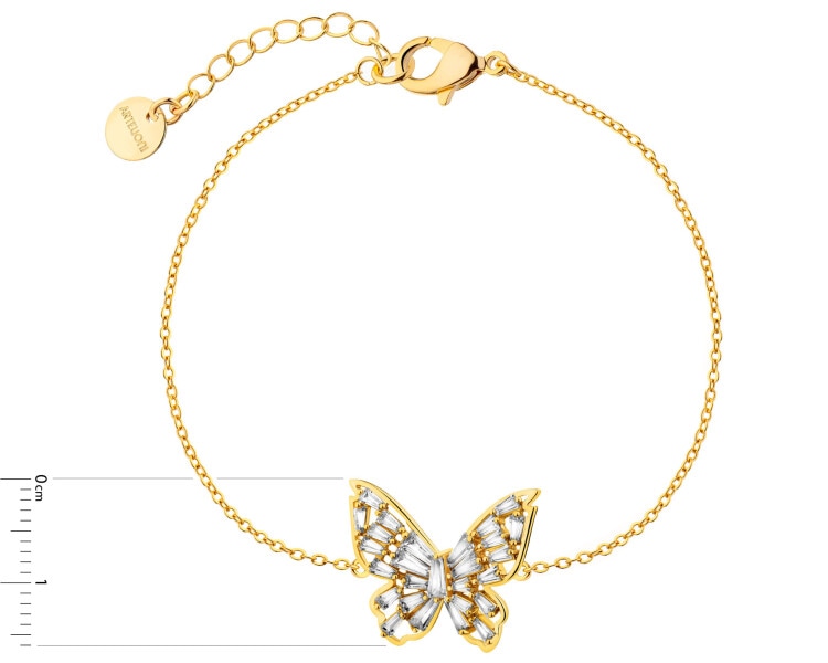 Gold-Plated Brass Bracelet with Cubic Zirconia