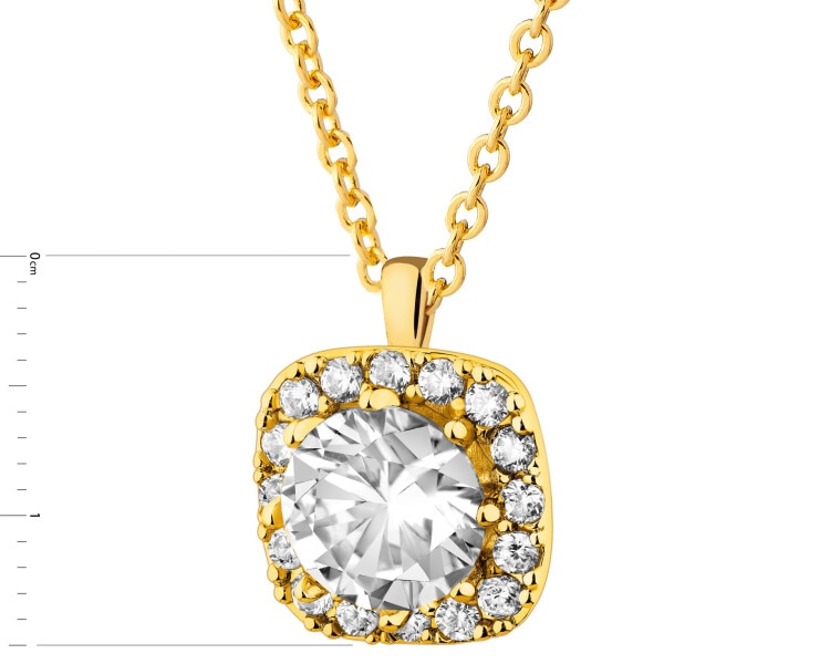 Gold-Plated Brass Necklace with Cubic Zirconia