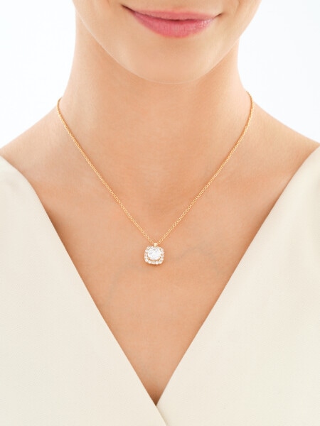 Naszyjnik z mosiądzu pozłacany z cyrkoniami