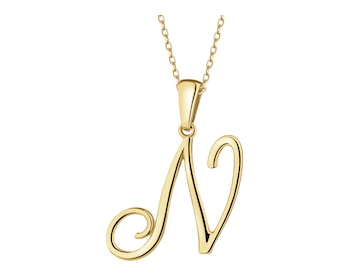 Złota zawieszka - litera N