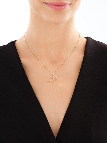 Złota zawieszka - litera N