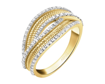 Złoty pierścionek z cyrkoniami