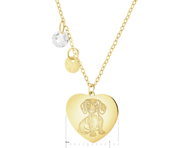 14 K Yellow Gold Necklace with Cubic Zirconia