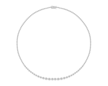 Naszyjnik z białego złota z brylantami laboratoryjnymi - 45 cm - 7,00 ct - próba 750