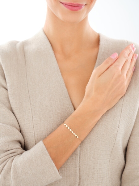 9 K Yellow Gold Bracelet with Cubic Zirconia