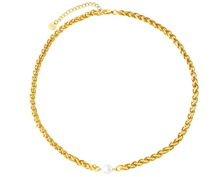 Náhrdelník z ušlechtilé oceli s perlou