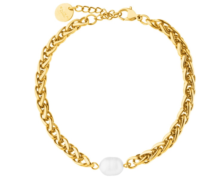 Náramek z ušlechtilé oceli s perlou