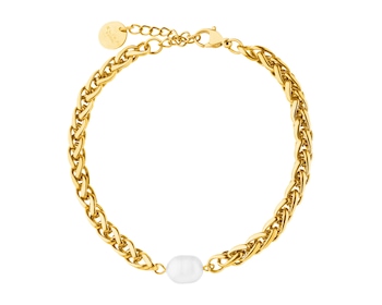 Náramek z ušlechtilé oceli s perlou