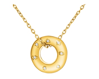 Naszyjnik ze stali szlachetnej z cyrkoniami - koło