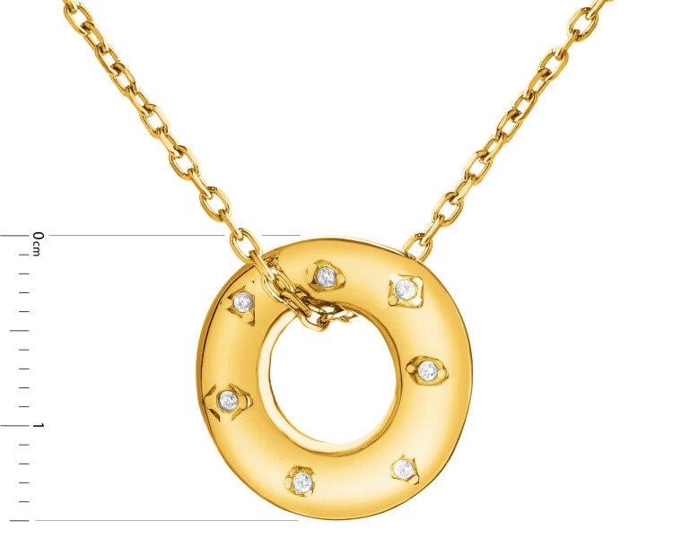 Stainless Steel Necklace with Cubic Zirconia