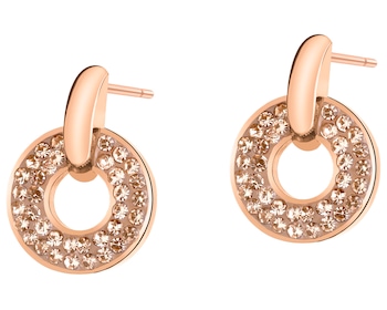 Kolczyki ze stali szlachetnej z kryształami - koło