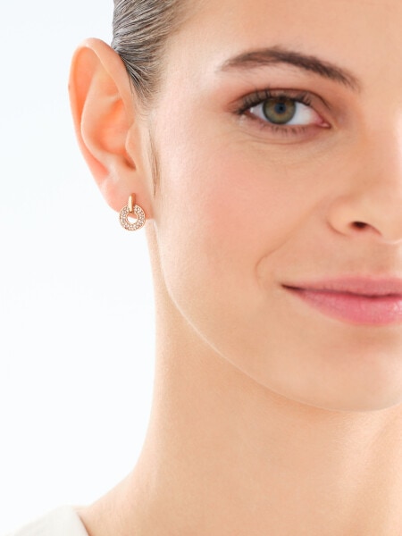 Kolczyki ze stali szlachetnej z kryształami - koło