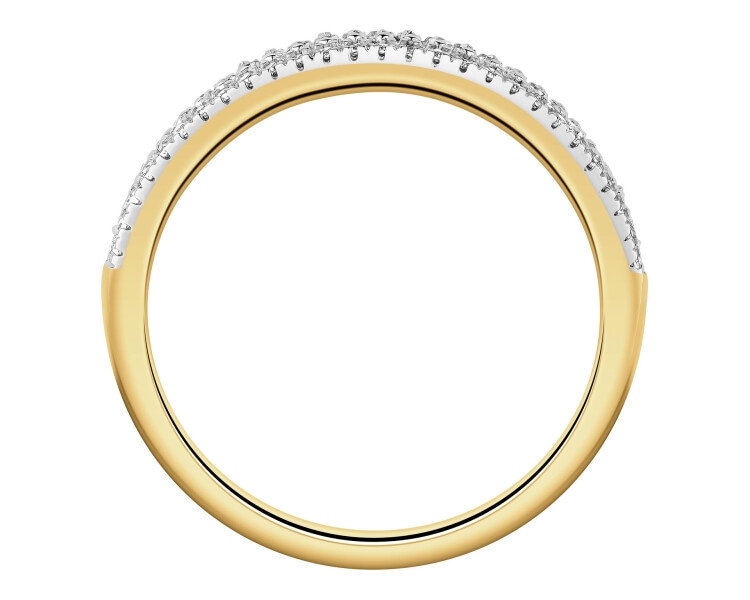 Pierścionek z żółtego złota z diamentami - 0,25 ct - próba 585