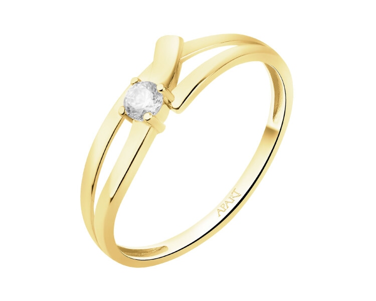 Złoty pierscionek z cyrkonią