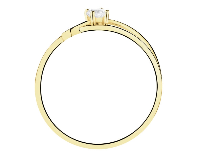 Złoty pierscionek z cyrkonią