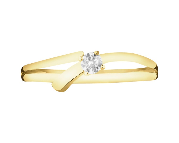 Złoty pierscionek z cyrkonią