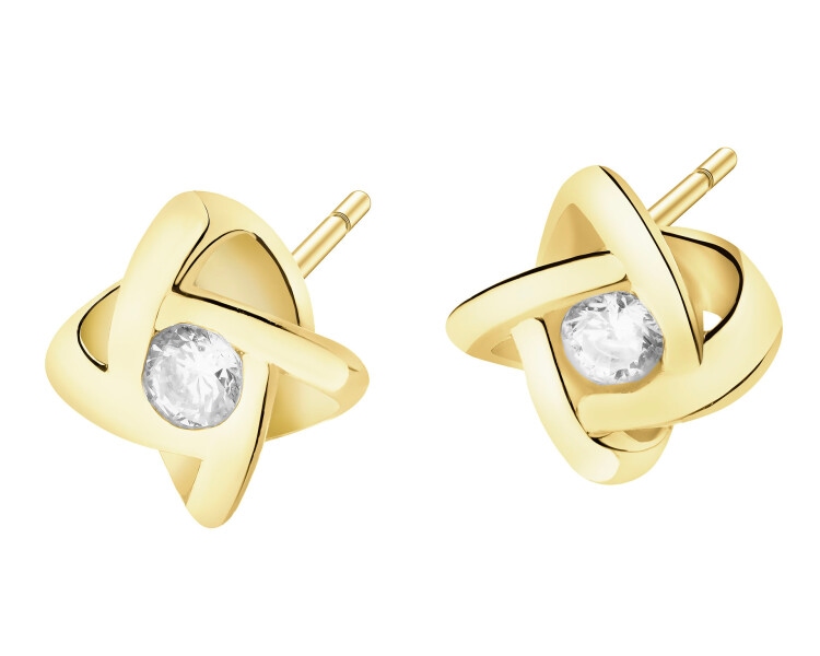 Złote kolczyki z cyrkoniami