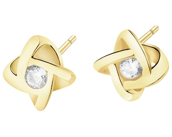 Złote kolczyki z cyrkoniami