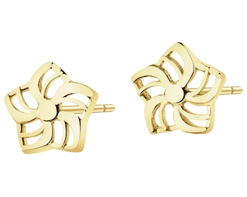 Złote kolczyki - kwiaty