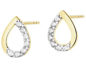 Złote kolczyki z cyrkoniami - łezki