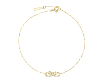 Złota bransoletka z cyrkoniami - nieskończoność