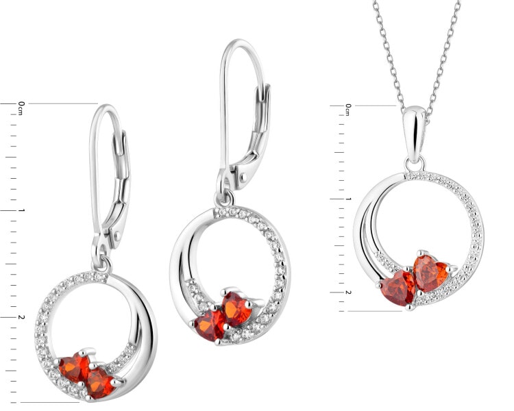 Rhodium Plated Silver Set with Cubic Zirconia