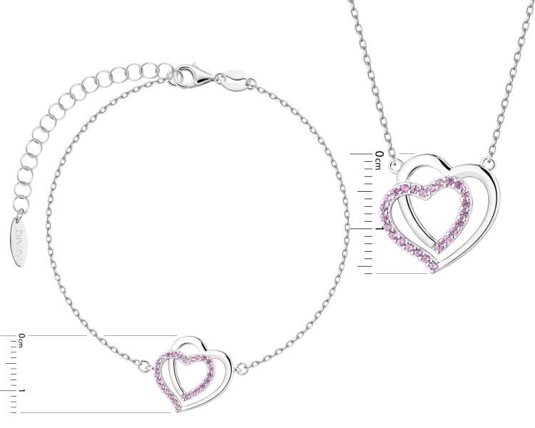 Rhodium Plated Silver Set with Cubic Zirconia