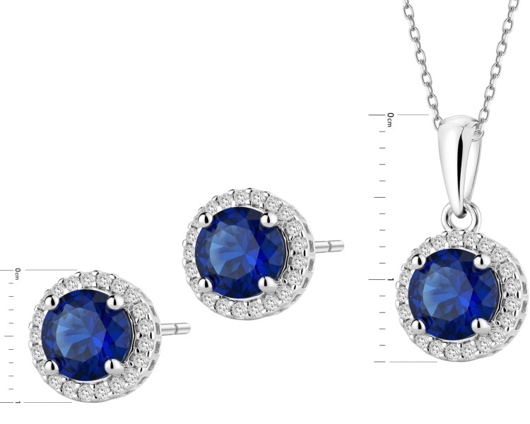 Rhodium Plated Silver Set with Cubic Zirconia