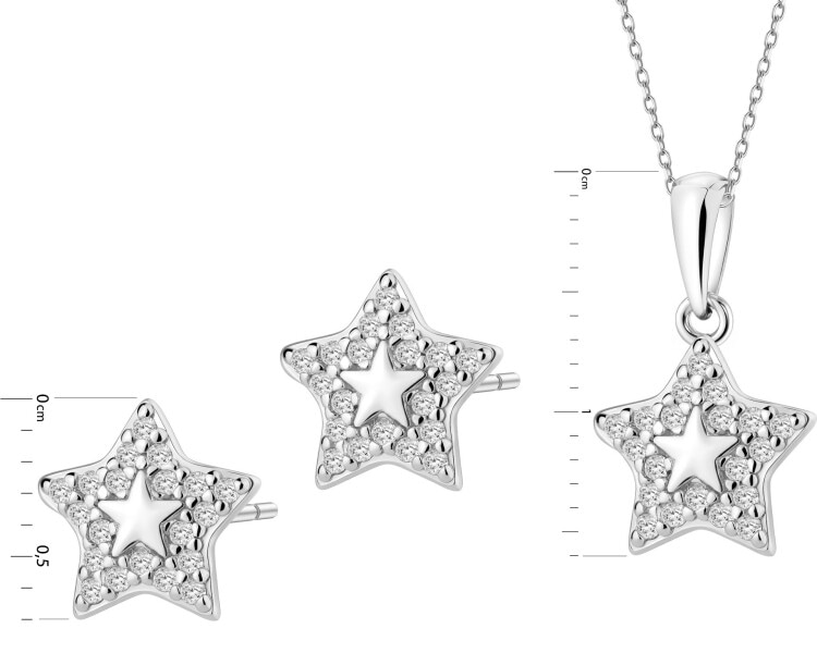 Rhodium Plated Silver Earrings with Cubic Zirconia