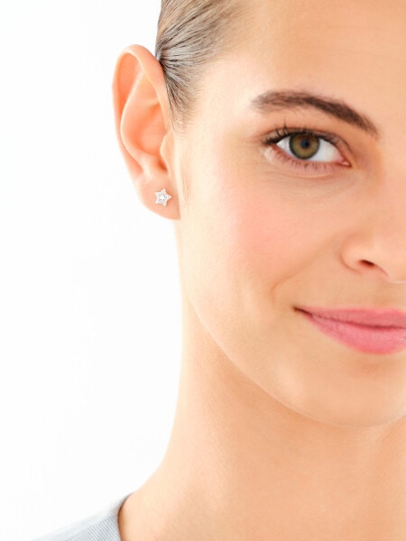 Rhodium Plated Silver Earrings with Cubic Zirconia